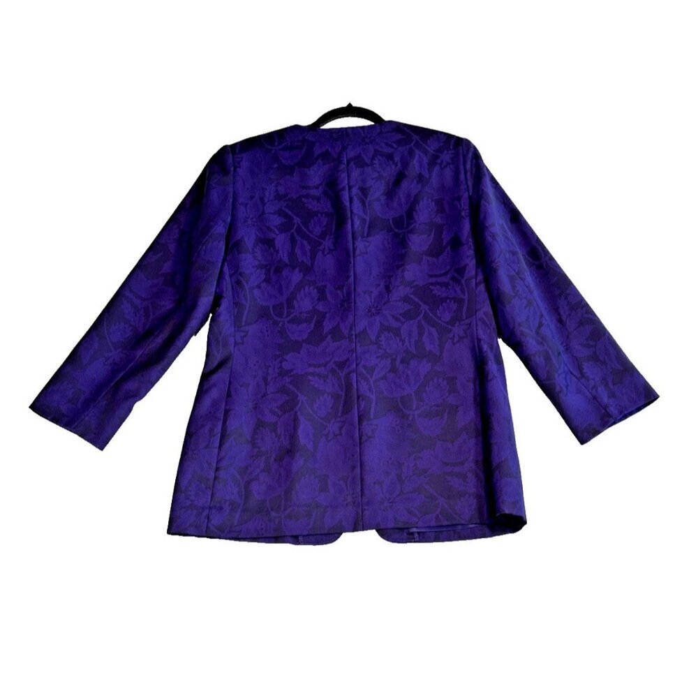 Pendleton Wool Jacket Blazer Purple Flora Black V… - image 2